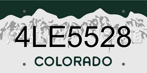 4LE5528 Colorado License Plate