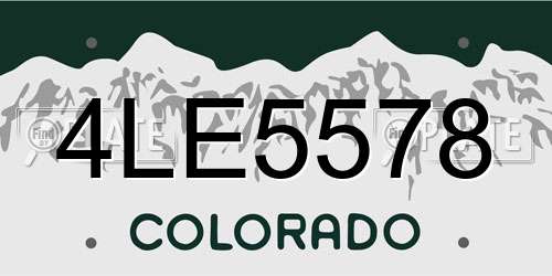 4LE5578 Colorado License Plate