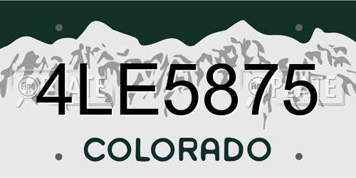 4LE5875 Colorado License Plate