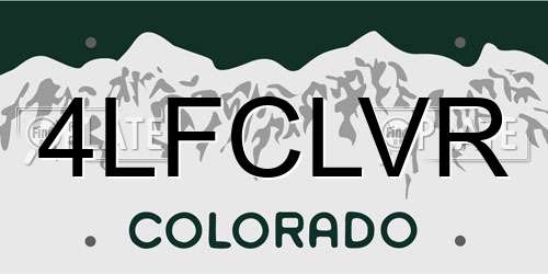 4LFCLVR Colorado License Plate