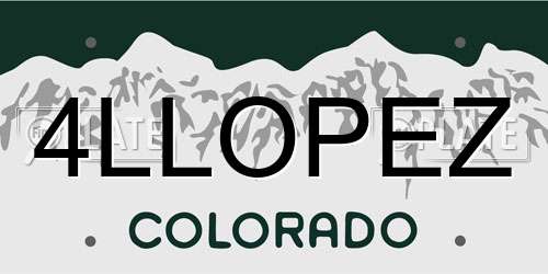 4LLOPEZ Colorado License Plate