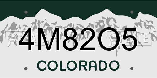 4M82O5 Colorado License Plate