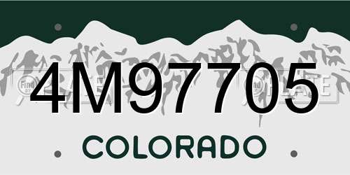 4M97705 Colorado License Plate