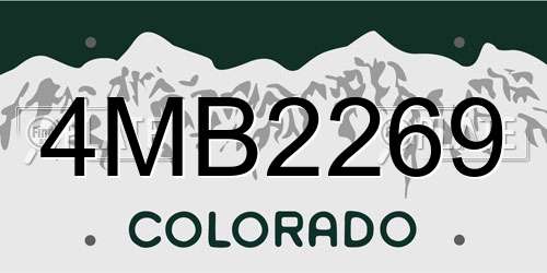 4MB2269 Colorado License Plate