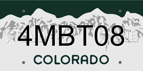 4MBT08 Colorado License Plate
