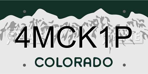 4MCK1P Colorado License Plate
