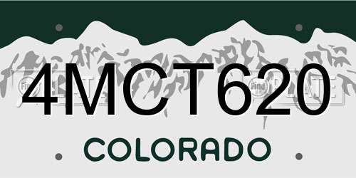 4MCT620 Colorado License Plate