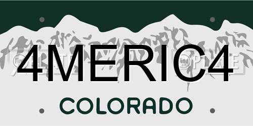 4MERIC4 Colorado License Plate