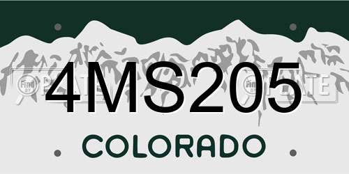 4MS205 Colorado License Plate