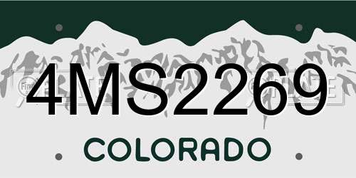 4MS2269 Colorado License Plate