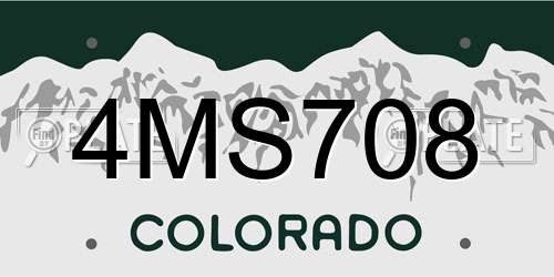 4MS708 Colorado License Plate