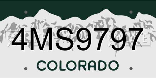4MS9797 Colorado License Plate