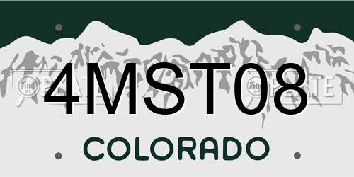 4MST08 Colorado License Plate