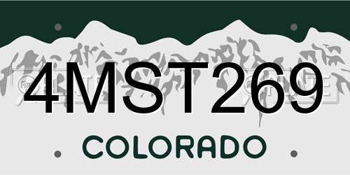 4MST269 Colorado License Plate
