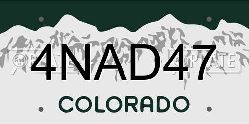 4NAD47 Colorado License Plate