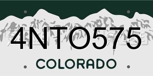 4NTO575 Colorado License Plate