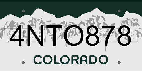 4NTO878 Colorado License Plate