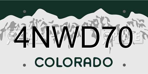 4NWD70 Colorado License Plate
