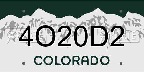 4O20D2 Colorado License Plate