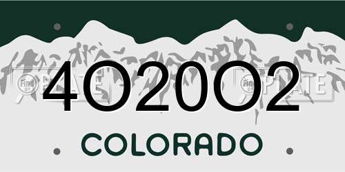 4O20O2 Colorado License Plate