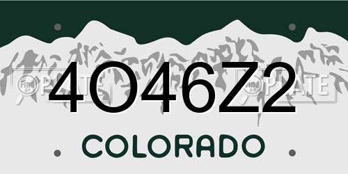 4O46Z2 Colorado License Plate