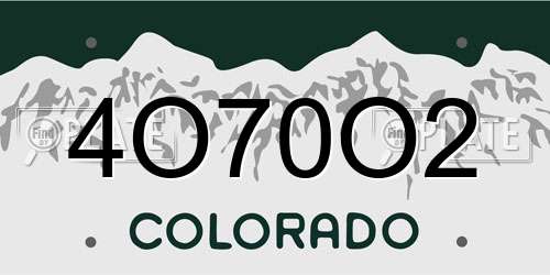 4O70O2 Colorado License Plate