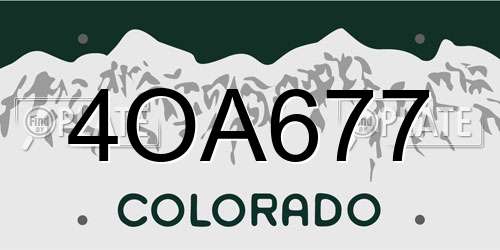 4OA677 Colorado License Plate