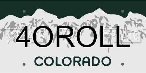4OROLL Colorado License Plate