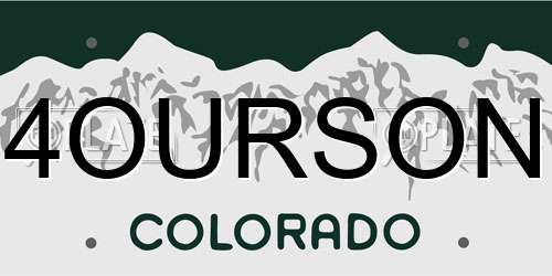 4OURSON Colorado License Plate