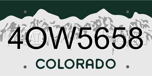 4OW5658 Colorado License Plate