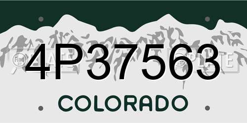 4P37563 Colorado License Plate