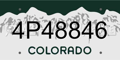 4P48846 Colorado License Plate