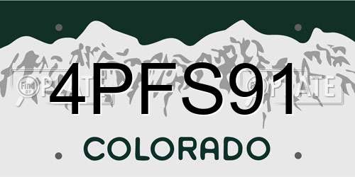 4PFS91 Colorado License Plate