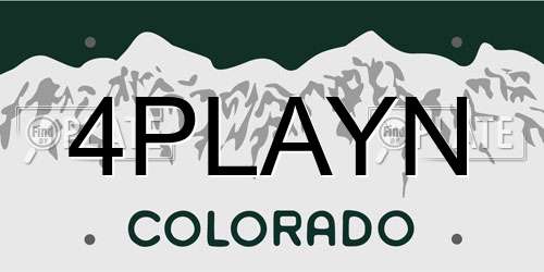 4PLAYN Colorado License Plate