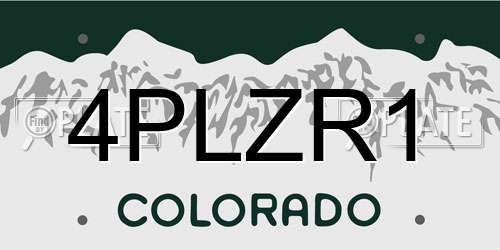 4PLZR1 Colorado License Plate