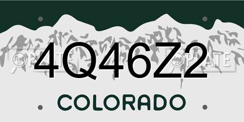 4Q46Z2 Colorado License Plate