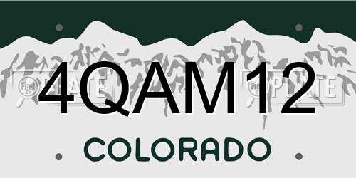4QAM12 Colorado License Plate