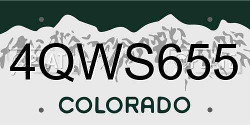 4QWS655 Colorado License Plate