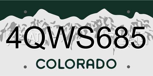 4QWS685 Colorado License Plate