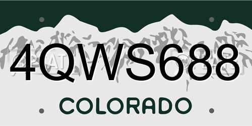 4QWS688 Colorado License Plate