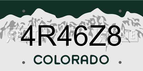 4R46Z8 Colorado License Plate
