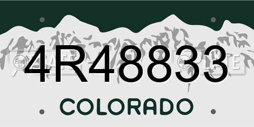 4R48833 Colorado License Plate