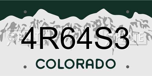 4R64S3 Colorado License Plate