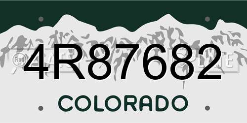 4R87682 Colorado License Plate