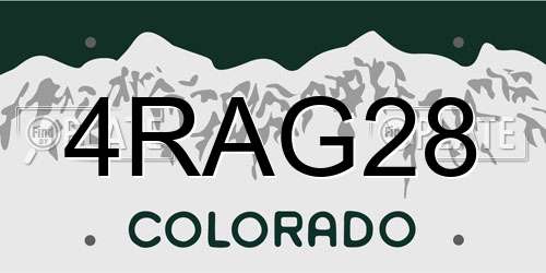 4RAG28 Colorado License Plate