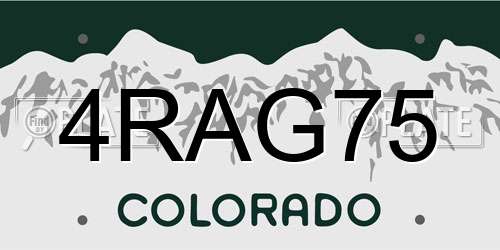 4RAG75 Colorado License Plate