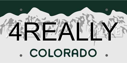 4REALLY Colorado License Plate