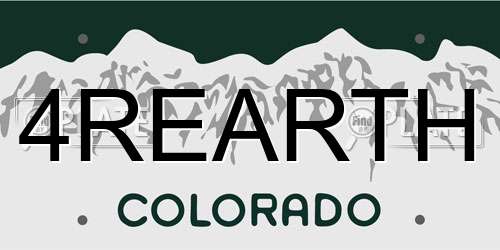 4REARTH Colorado License Plate