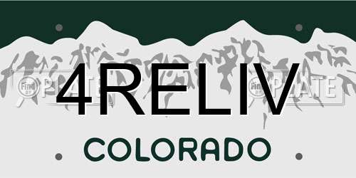 4RELIV Colorado License Plate