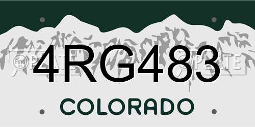 4RG483 Colorado License Plate